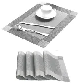 T0027-4sr Yiaizhuo Table Placemats Dining Place Mats Set Of 4 Silver T0027-4sr Yiaizhuo Table Placemats Dining Place Mats Set Of 4 Silver