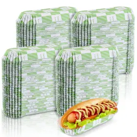 Yinkin 313108841810 300 Pcs Paper Hot Dog Trays 6 Inch Food Concession Stand Supplies