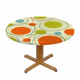 Nerxjoctaverlbeyjxz-a8732 Yinron Geometric Round Tablecloth Retro Abstract Mid 48 Inch
