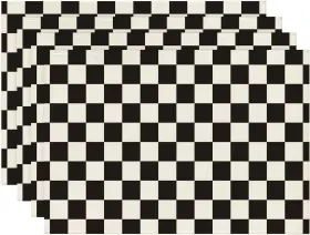 Upl-wpat-c014 Ynxtyb Buffalo Plaid Placemats Set Of 4 Retro Black White 12 18 Inch