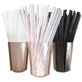 Yoisdjl 229858768069 900pcs Straws Disposable Plastic Bendy Flexible Drinking Asso