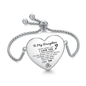 Brfordau201 Yothiwad Us-fba To My Daughter Bracelet Inspirational Engraved Personalized From Dad