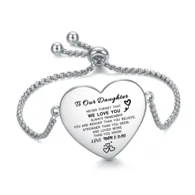 Brfordau203 Yothiwad Us-fba To My Daughter Bracelet Inspirational Engraved Personalized