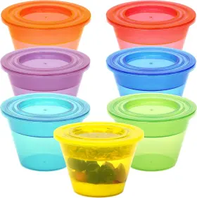 Youngever 313049343350 7 Sets Reusable Parfait Cups With Lids And Inserts Plastic Dessert