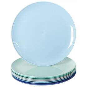 Youngever 810057392931 8 Inch Plastic Plates - Set Of 9 Coastal Small Color