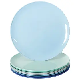 Youngever 810057392931 8 Inch Plastic Plates - Set Of 9 Coastal Small Color