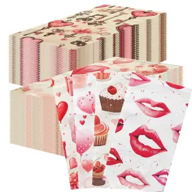 Ytguvbk 717325380686 Valentines Day Napkins 40pcs Lovely Heart Cocktail Red And Pink Vale