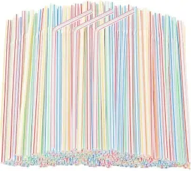 Yunchen 705353810954 200 Pcs Plastic Straws Disposable -straws Drinking -bendy -flexib
