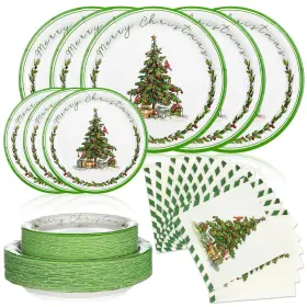 Tg1340 Yungyan New Best 150 Pcs Christmas Party Supplies Tree Paper Plates And Napkins