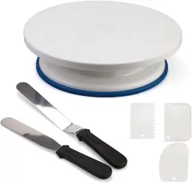 Sd344 Yunxiasw 6 Pcs Cake Stand Set Decorating Supplies 11 Inch Rotating White