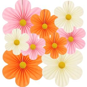 Yuxiou Yux1006 Pink And Orange Party Decorations Paper Flowers For Wall Classroo