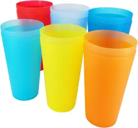 Vp007 Yuyuhua Reusable Plastic Cups 32 Oz - Large 12 Count Pack Of 1 Assorted Colors