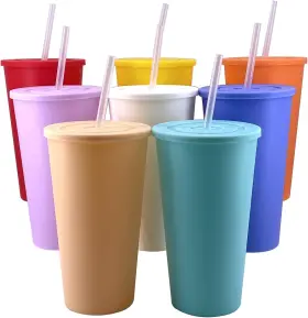 Yu0086l Yuyuhua 32 Oz Cups With Lids And Straws - Reusable Tumbler Fluid Ounces Bright