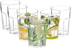 Zp20-4 Zainca Classic 15-ounce Plastic Tumblers Acrylic Drinking Glasses 15oz Clear