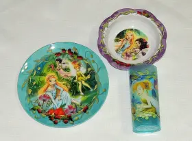 Frsa-0392 Zak Designs- Party New Fairies 3 Piece Melamine Kids Dinnerware Set -plate-bowl Tumbler Sold Bulk