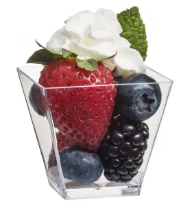 Zappy 753677444331 100 Ct Elegant Square Mini Cube 2oz Clear Tasting Sample Shot Glasses Des
