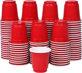 Zcaukya 445056847804 120ct 2oz Mini Disposable Shot Cups Small Red Plastic Party For Pa