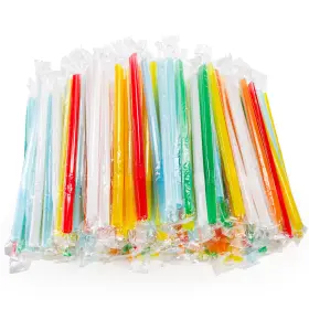 Ze-bobastraw-24cm-400pc Zeayea 400 Pcs Individually Wrapped Jumbo Smoothie Straws Large Multicolor