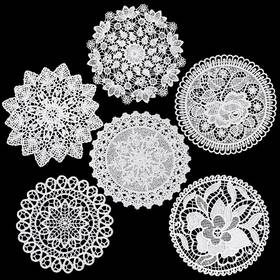 Zelphvt 5321spsa4991 6 Pack Crochet Doilies Vintage Lace Inch White Round