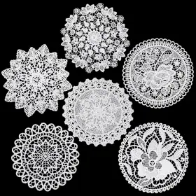 5321spsa4991 Zelphvt 6 Pack Crochet Doilies Vintage Lace Inch White Round