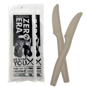 Zero Era 69c27c3fdc3dd9d440b73276 Bio Based Disposable Knife 20 Count Tea Fiber Plastic Free Cutlery No