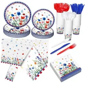 Duo-zhehao-2751 Zhehao 225 Pcs Memorial Day Poppy Flower Party Decorations Patriotic American