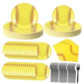 Duo-zhehao-3082 Zhehao 192 Pcs Paper Plates And Napkins Set Party Supplies Decorations Softball
