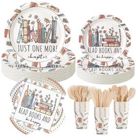 Zhehao Duo-zhehao-3114 168 Pcs Book Theme Party Tableware Club Birthday Supplies L