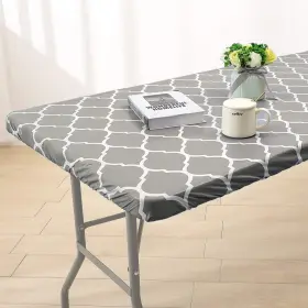 6linggezhuobu-p Zhuqing Picnic Table Cover 6ft Rectangle 30x72 Inch Grey