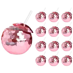 Zhuruinin 738874892758 12 Pcs Disco Ball Cups 20oz Party With Lid And Reusable Straw Flash B