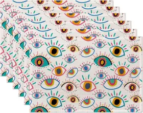 Zhn-cdxf-059423 Zihonse Abstract Evil Eye Placemats 12 X 18 Inch 12x18