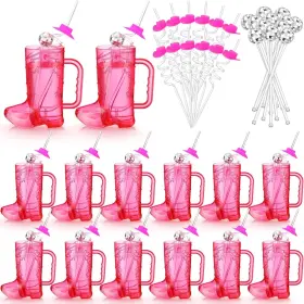 Jne-ziliny-0382578 Ziliny 36 Sets 17 Oz Cowgirl Boot Mug Cups Including 12 Drink Mugs Cowgir