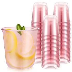 Jne-ziliny-469 Ziliny 50 Pcs Disposable Stemless Glasses 12oz Crystal Plastic Wine Clear Cl