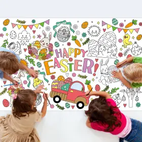 Cg241227 Zizicg Easter Giant Coloring Poster Large Party Tablecloth