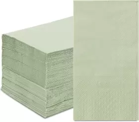 Ru002 Zjdbset 100pcs Disposable Sage Green Guest Napkins Paper Hand Towels De
