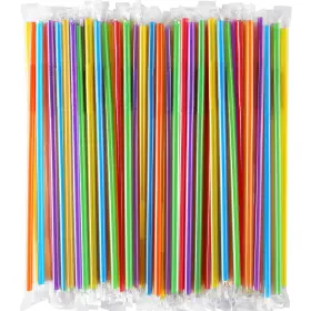 2nz921-2371 Zmaxqii Individually Wrapped 100 Pcs Colorful Flexible Plastic Straws Disposable B