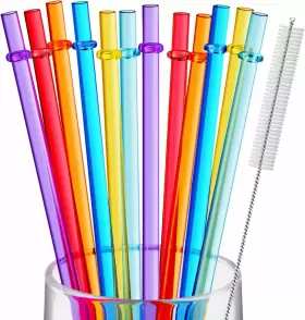 Zmaxqii 445035724799 12 Pieces 11 Inches Reusable Plastic Straws For Tall Cups And Tumblers Bpa-free