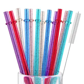Znq008jc254 Zmaxqii 12 Pieces 10 Inches Reusable Plastic Straws For Tall Cups And Tumblers 6 Colors