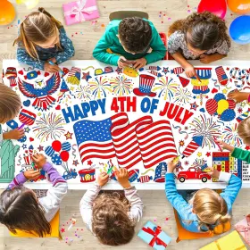 Ph00109-id Zmlm 4th Of July Coloring Tablecloth Poster 12.6 Inch X 8.3 Square Multiple