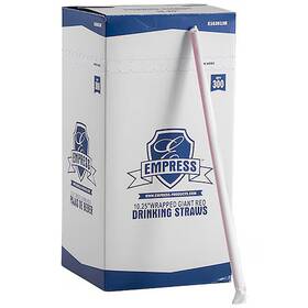 Zoro Select E162013r Red Giant Straws Paper Wrapped 10.25 Inch Pk1200