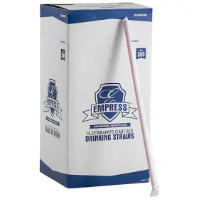 E162013r Zoro Select Red Giant Straws Paper Wrapped 10.25 Inch Pk1200