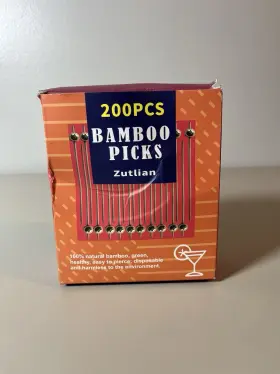 Picks003 Zutlian Bamboo Cocktail Picks 4.7 Inch 200pcs Skewers For Appetizers And Drinks
