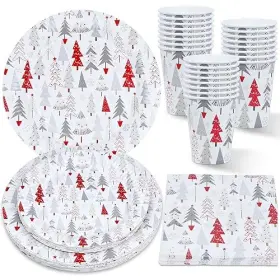 Zvk0023005 Zvk Christmas Party Supplies 96 Pieces Tree Paper Plates Napkins