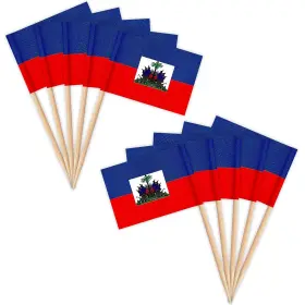 Zxvzyt 781509726836 100 Haitian Toothpick Flags Small Cupcake Toppers Mini Cocktail Stick