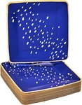 Silver Spoons Deco Collection Blue With Gold Square Disposable Paper Side Plates New. Price: $14.27.