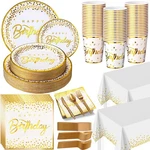 Nosiny 352 Pcs White And Gold Party Supplies Dot Plastic Plates Cups Nap... New. Price: $52.54.