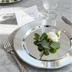 6 Pack 13'' Silver Dinner Charger Plates Set, Reusable Stainless Steel Round New. Price: $63.91.