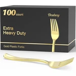 100 Count Heavy Duty Gold Plastic Forks Disposable, Bpa-free, Heat Resistant,... New. Price: $26.99.