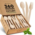 Wooden Disposable Utensils Set, 360 Pcs Compostable Silverware (120 Forks, 12... New. Price: $36.18.