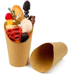 Disposable Paper Fry Cups French Fries Holder Food Safe Oil Resistant 50 Pc New. Price: $41.55.